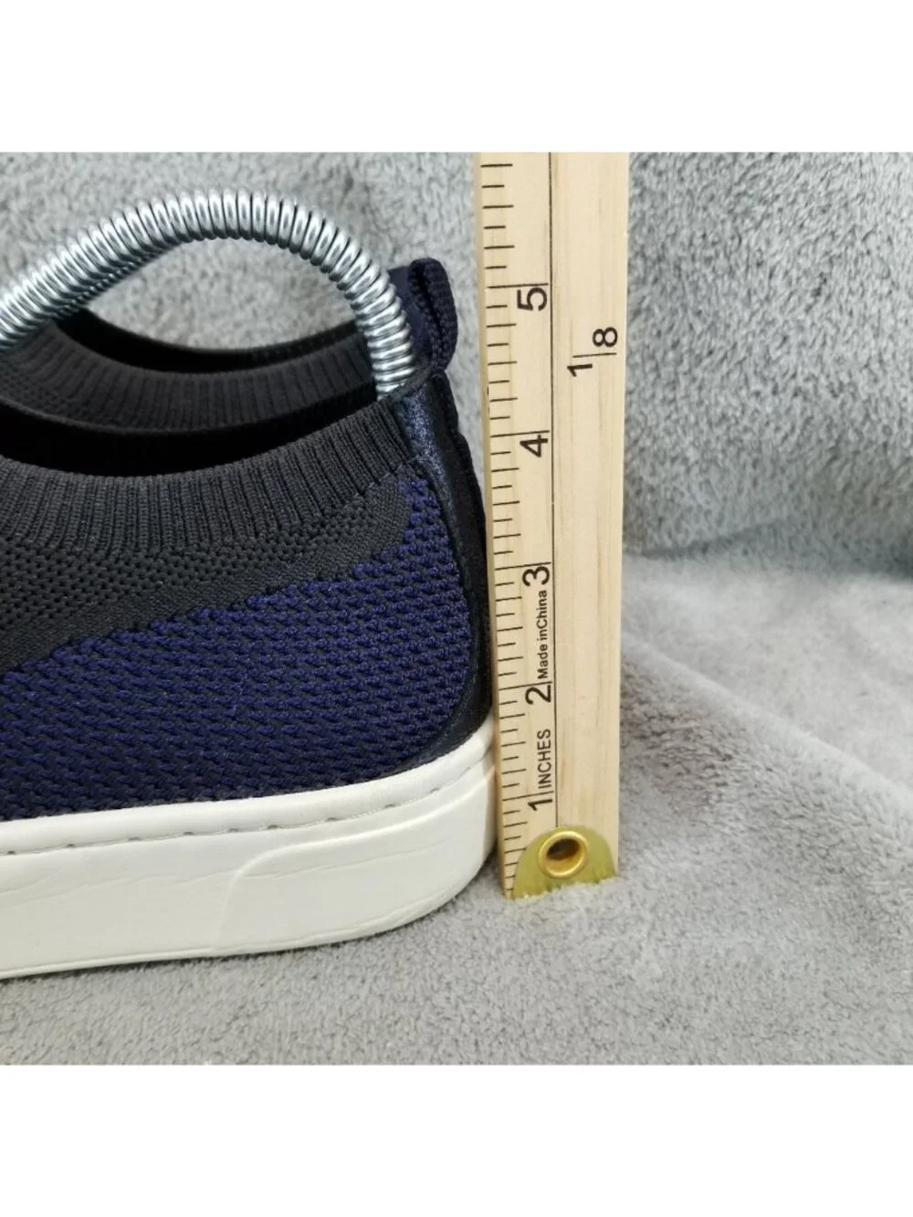 Naked Feet Shoes Womens Size 8 Adapt Black Blue Knit Slip On Sneakers *Read*